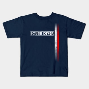 Scuba Diver (distressed) Kids T-Shirt